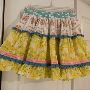 Wildflowers Clothing girl’s size 14 spring bunny skirt EUC